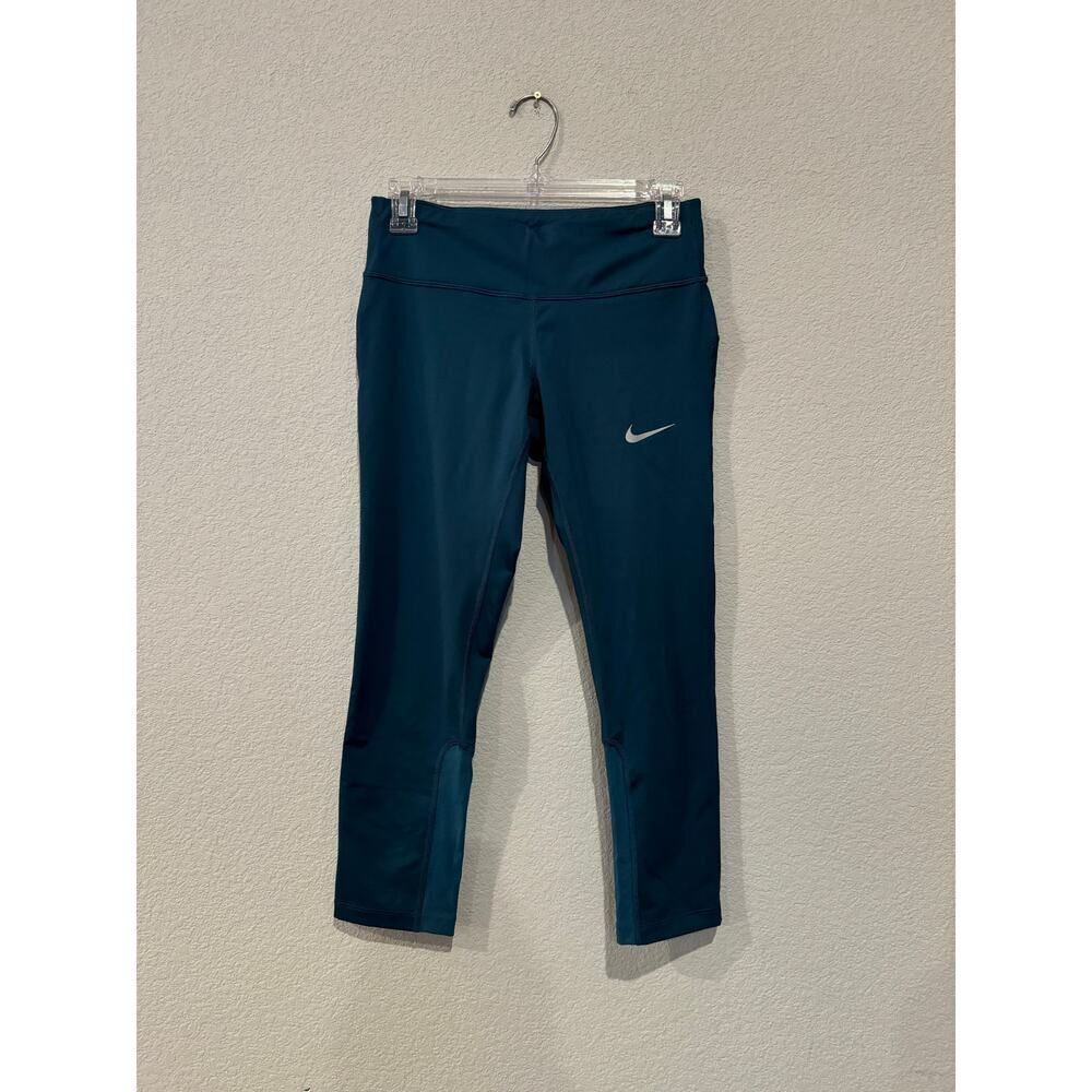Nike Women's Size‎ Small Dri-Fit Running High Waisted Cropped Leggings Teal